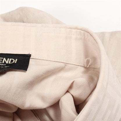 Fendi FENDI Men’s Beige Cotton Zucca FF Monogram Long-Sleeve Top (Pre-Owned) Textile Tops