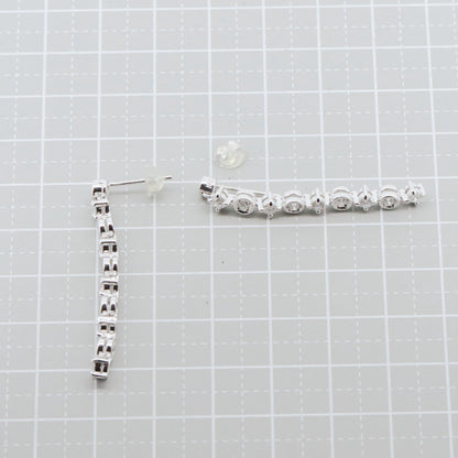 デビアス LINE 18金ホワイトゴールド ダイヤモンドピアス