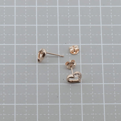ヨンドシー Au750 ダイヤモンド ハート モチーフ ピアス