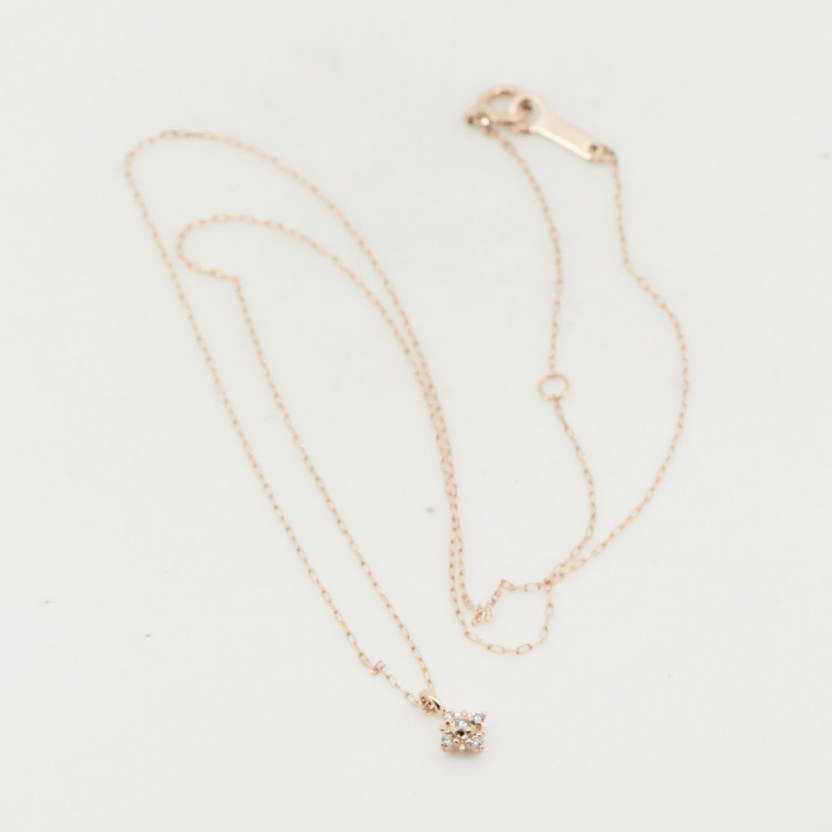 ヨンドシー K10ピンクゴールド ダイヤモンドネックレス