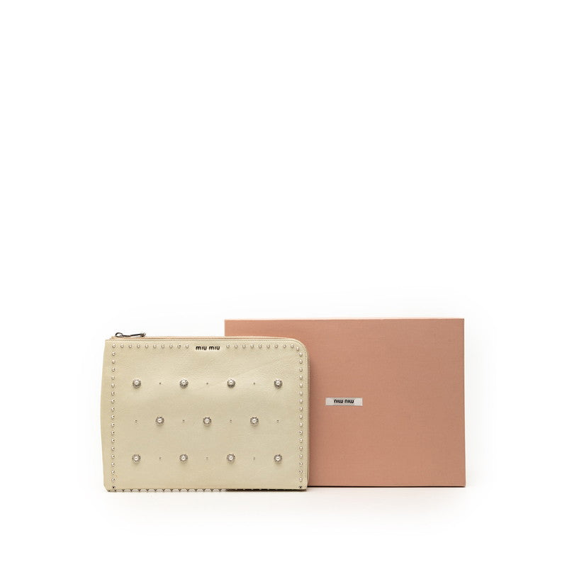ミュウミュウ レザークラッチバッグ