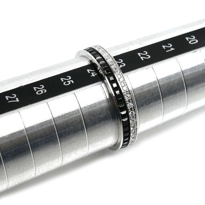 ブシュロン キャトル ブラック ダイヤモンド Au750ホワイトゴールド ブラックPVD リング 64号