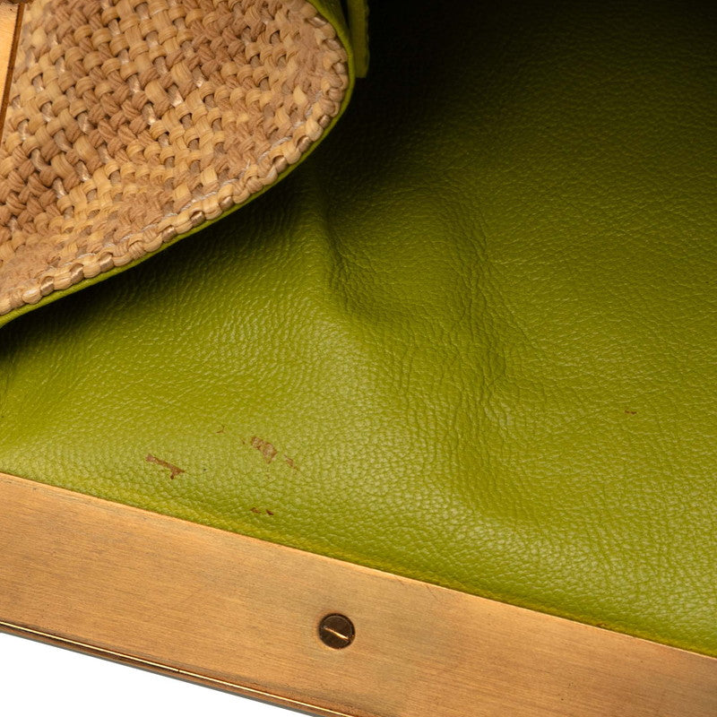 プラダ トライアングル ロゴ プレート ストロー ショルダー バッグ