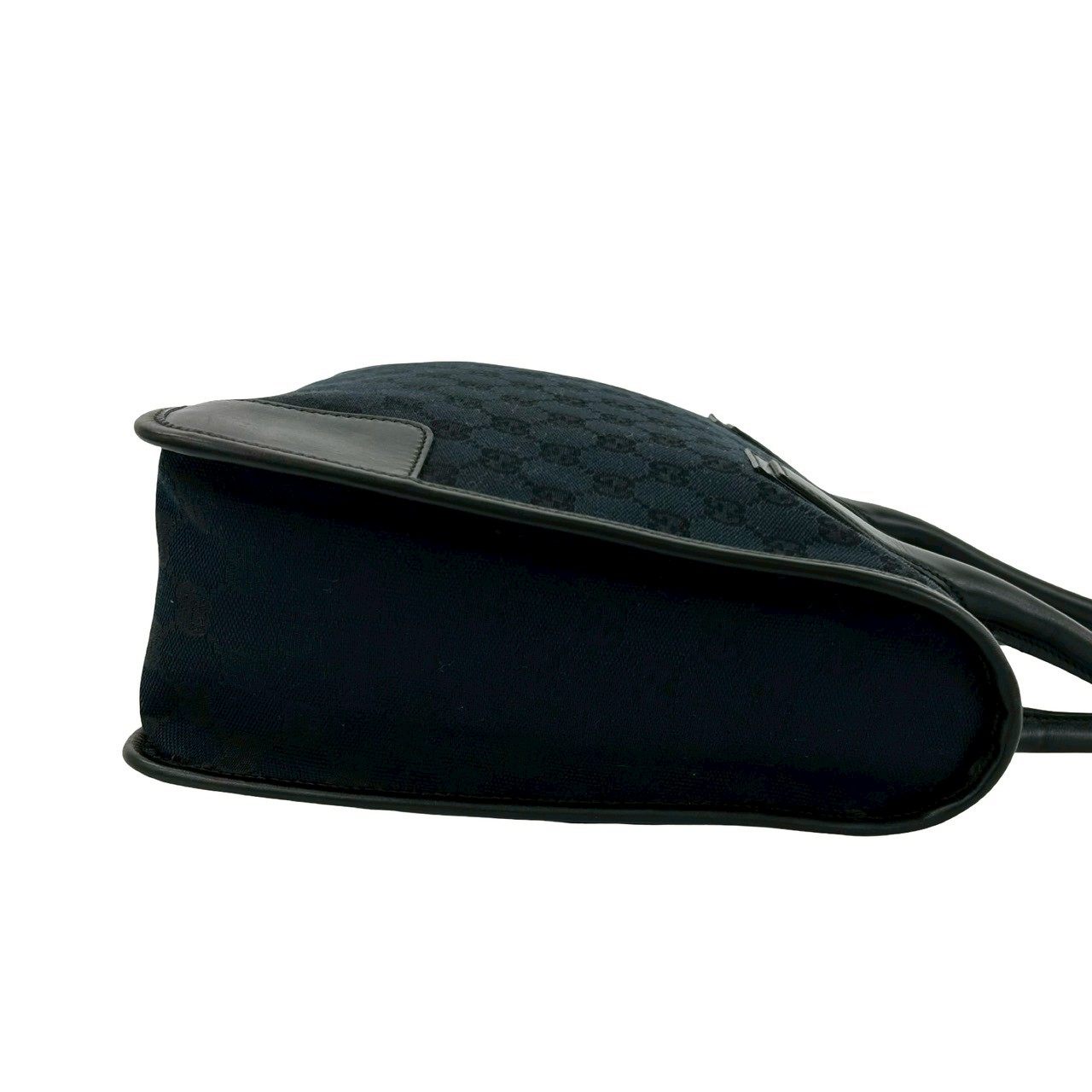 グッチ レザーキャンバスハンドバッグ