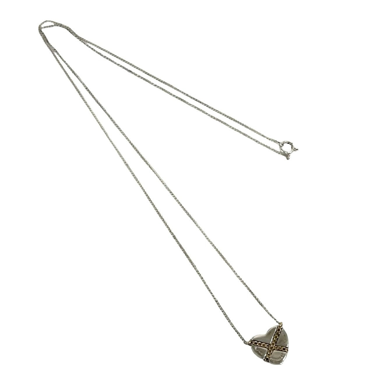 ティファニー シルバー925 Au750 チェーンクロスハート ネックレス