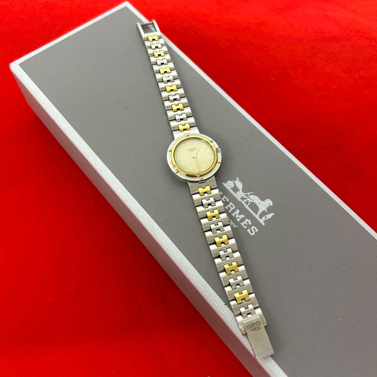 エルメス クリッパー ステンレス GP クォーツ