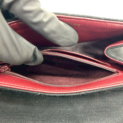 シャネル コットン レザー ハンドバッグ