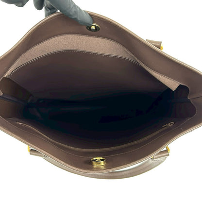 バーバリー レザーキャンバストートバッグ