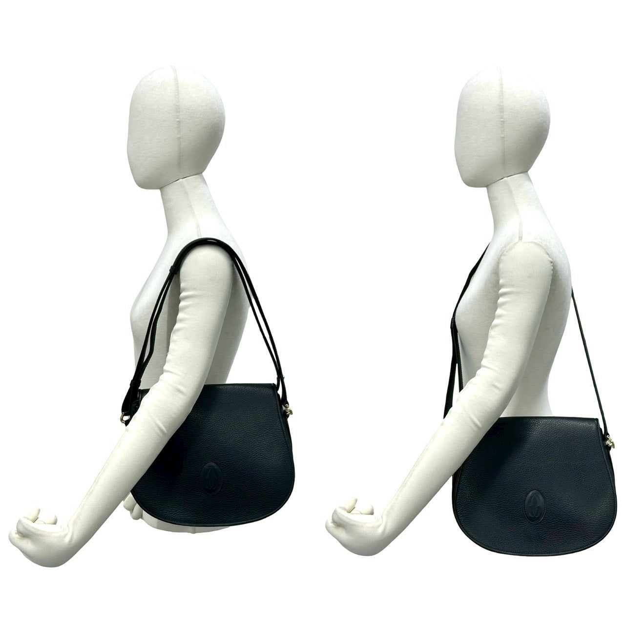 カルティエ マストライン レザー ショルダーバッグ