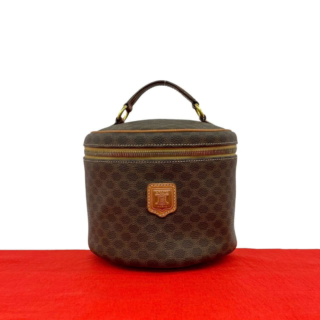 セリーヌ マカダム レザーハンドバッグ