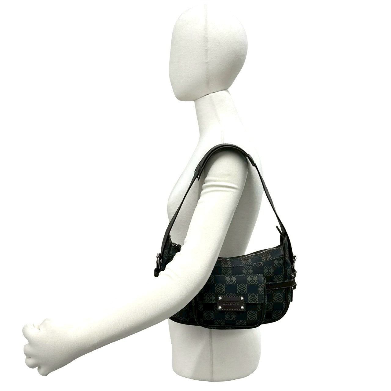 ロエベ アナグラム PVC レザーショルダーバッグ