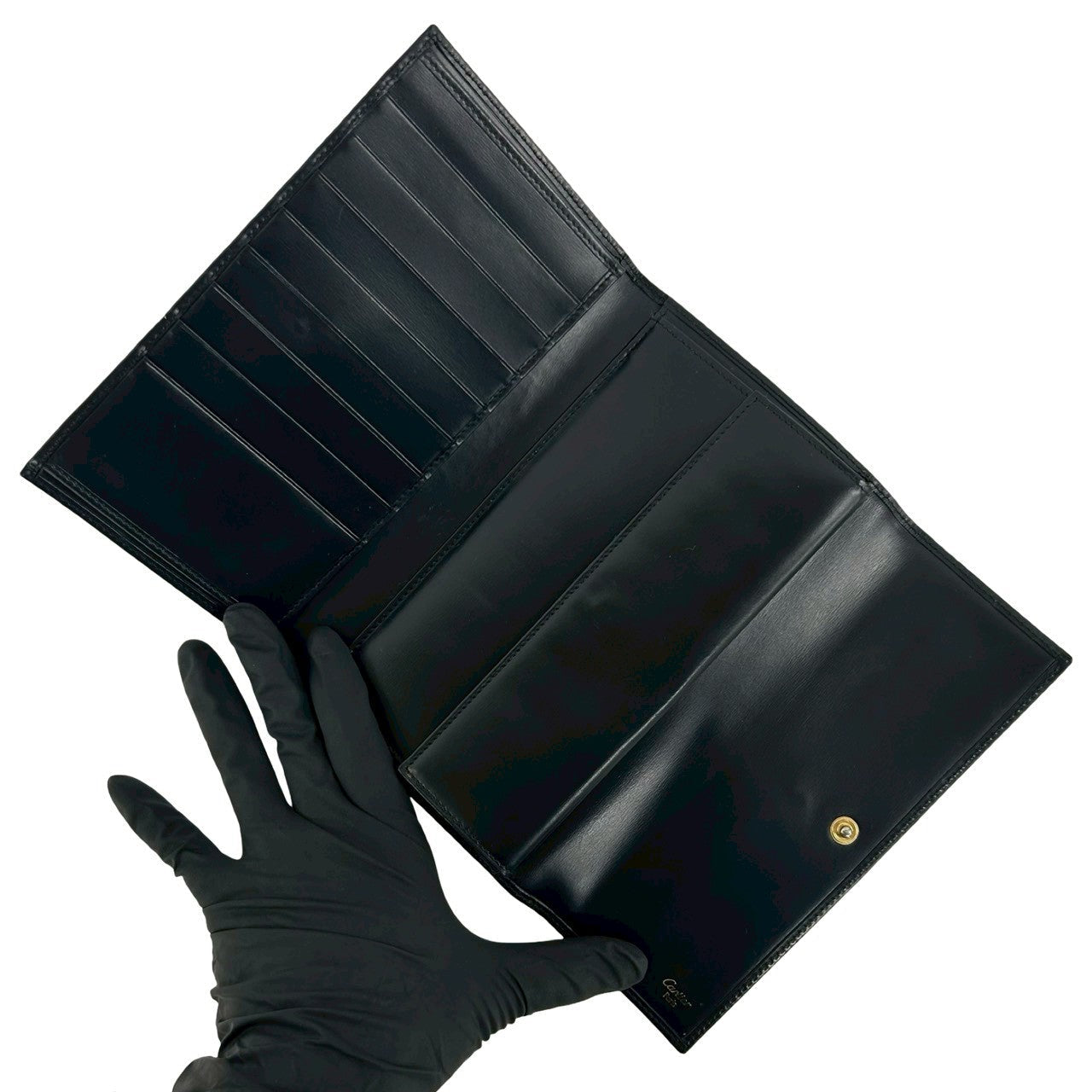 カルティエ パンテール カーフレザー三つ折り長財布
