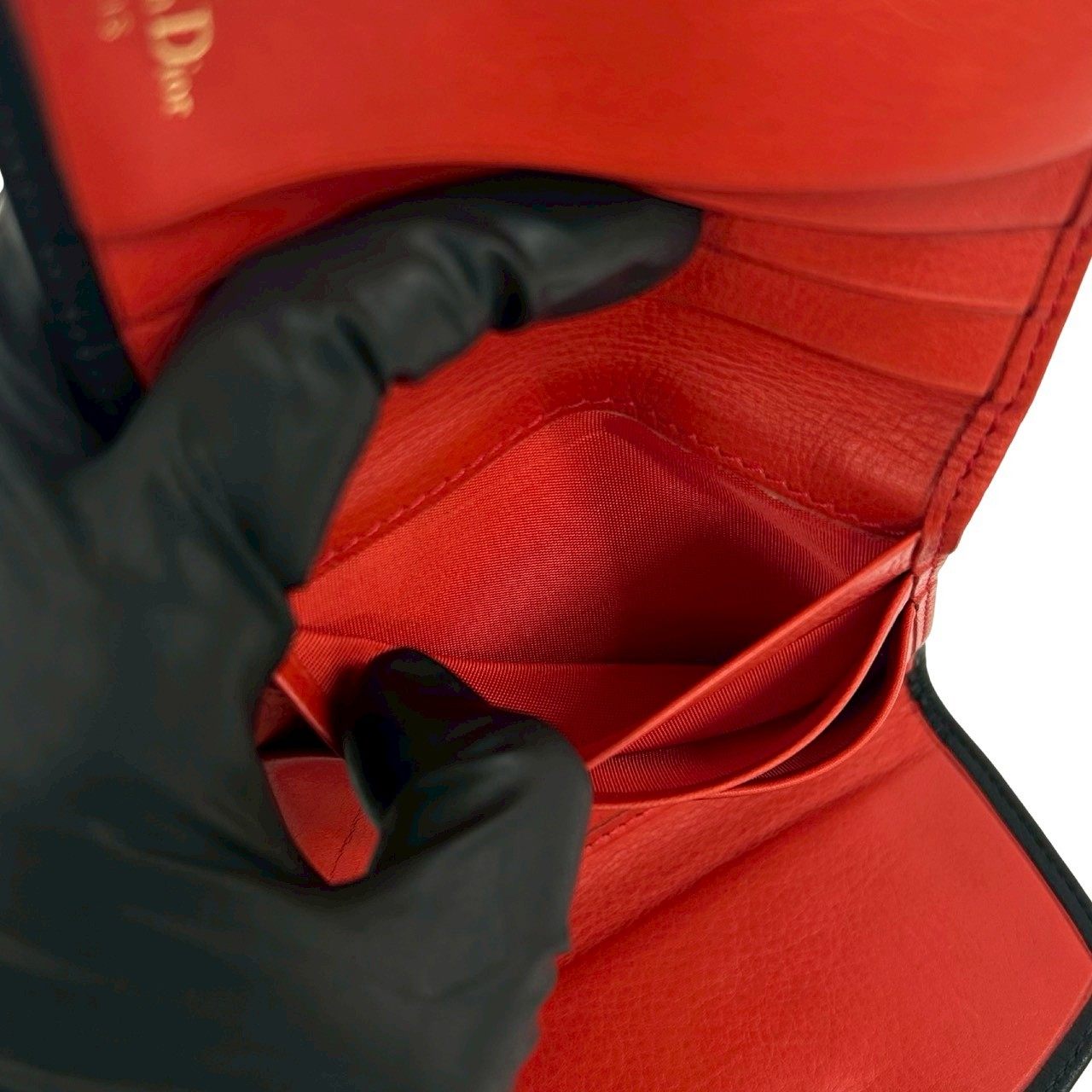 クリスチャンディオール レザー三つ折り財布