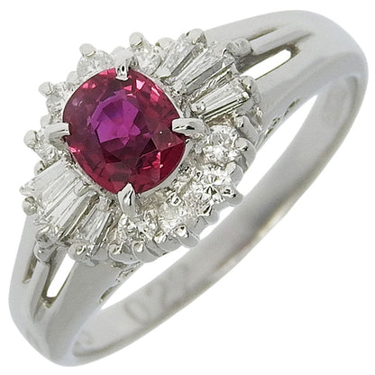 Pt900 プラチナ ルビー 0.48ct ダイヤ 0.22ct リング
