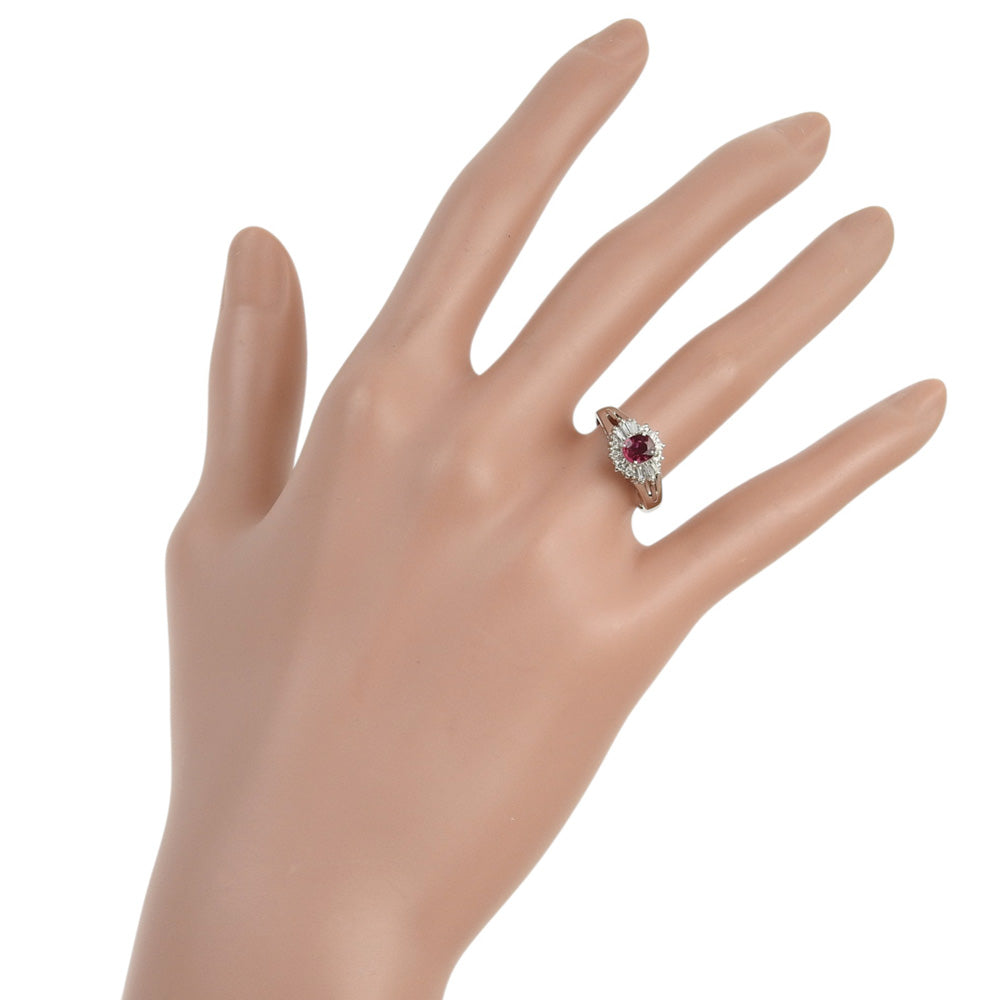 Pt900 プラチナ ルビー 0.48ct ダイヤ 0.22ct リング