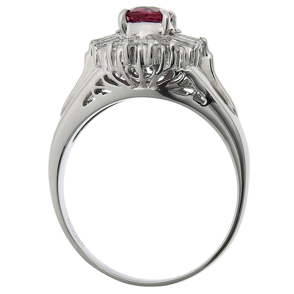 Pt900 プラチナ ルビー 0.48ct ダイヤ 0.22ct リング