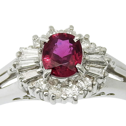 Pt900 プラチナ ルビー 0.48ct ダイヤ 0.22ct リング
