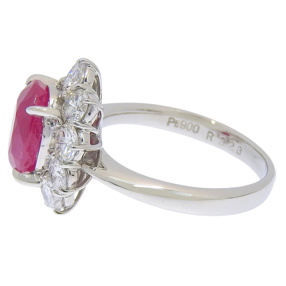 Pt900プラチナルビーダイヤモンドリング