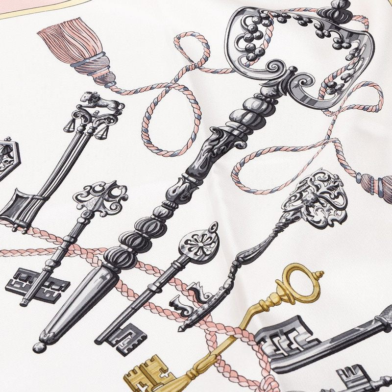 エルメス カレ90 LES CLES シルクスカーフ