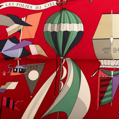 エルメス LES FOLIES DU CIEL シルクスカーフ