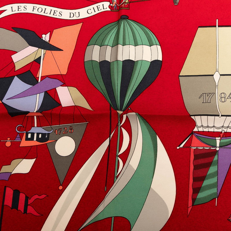 エルメス LES FOLIES DU CIEL シルクスカーフ