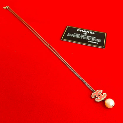 シャネル ココ マーク スイング パール ネックレス