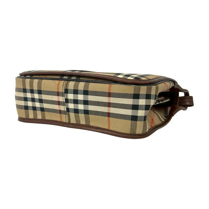 バーバリー レザーキャンバスショルダーバッグ