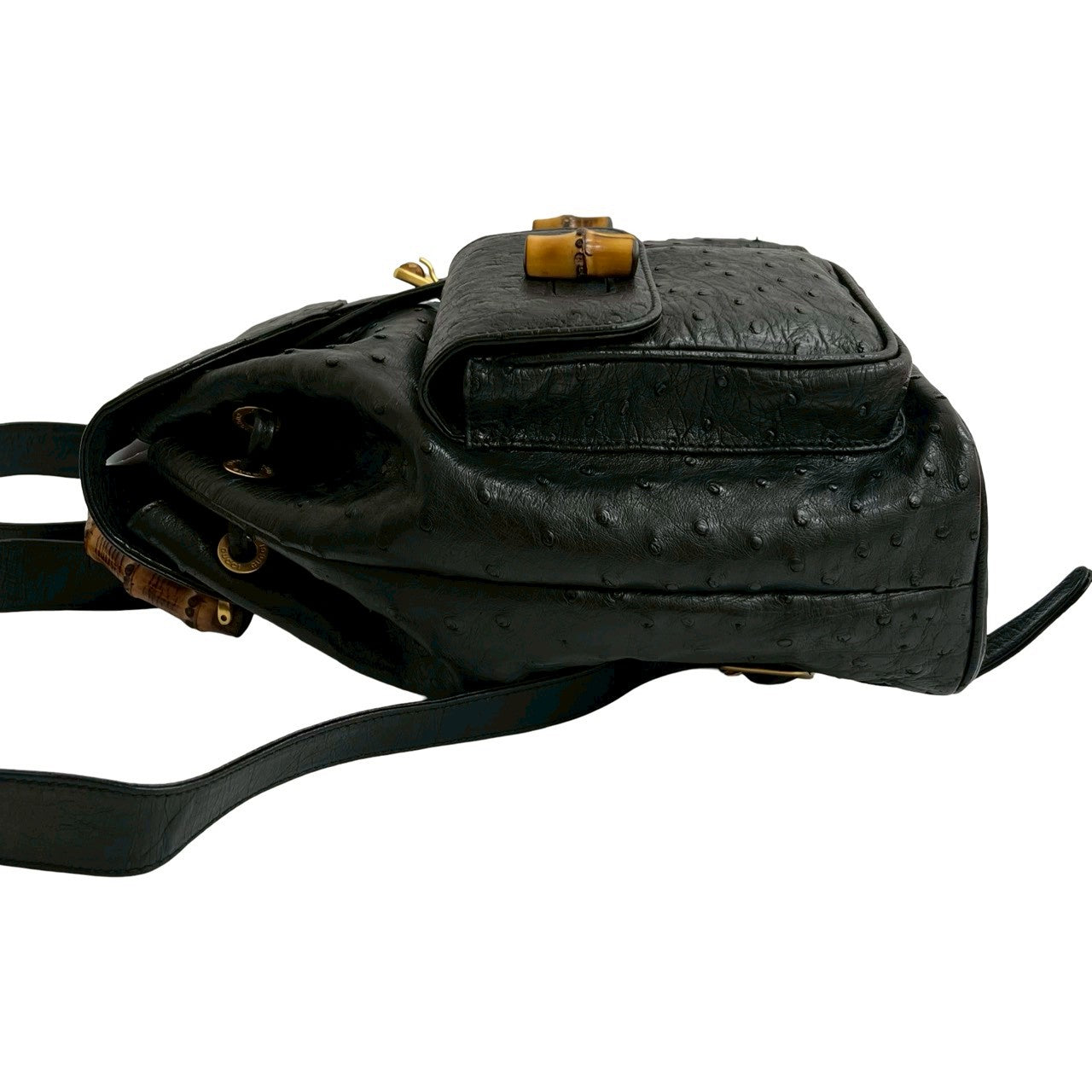 グッチ バンブー オーストリッチ レザー バックパック