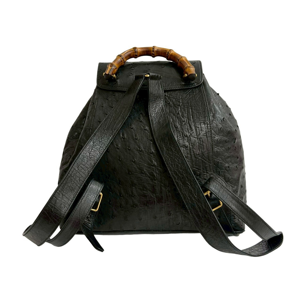 グッチ バンブー オーストリッチ レザー バックパック