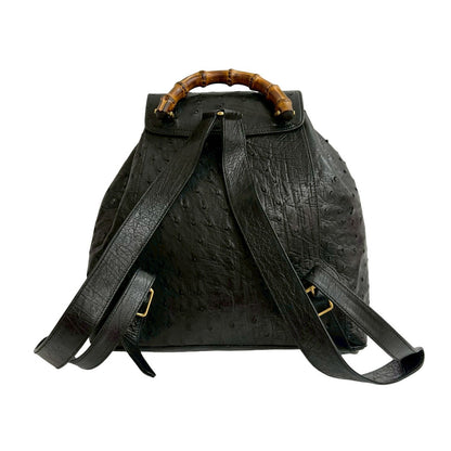 グッチ バンブー オーストリッチ レザー バックパック