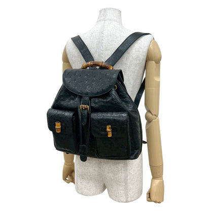 グッチ バンブー オーストリッチ レザー バックパック