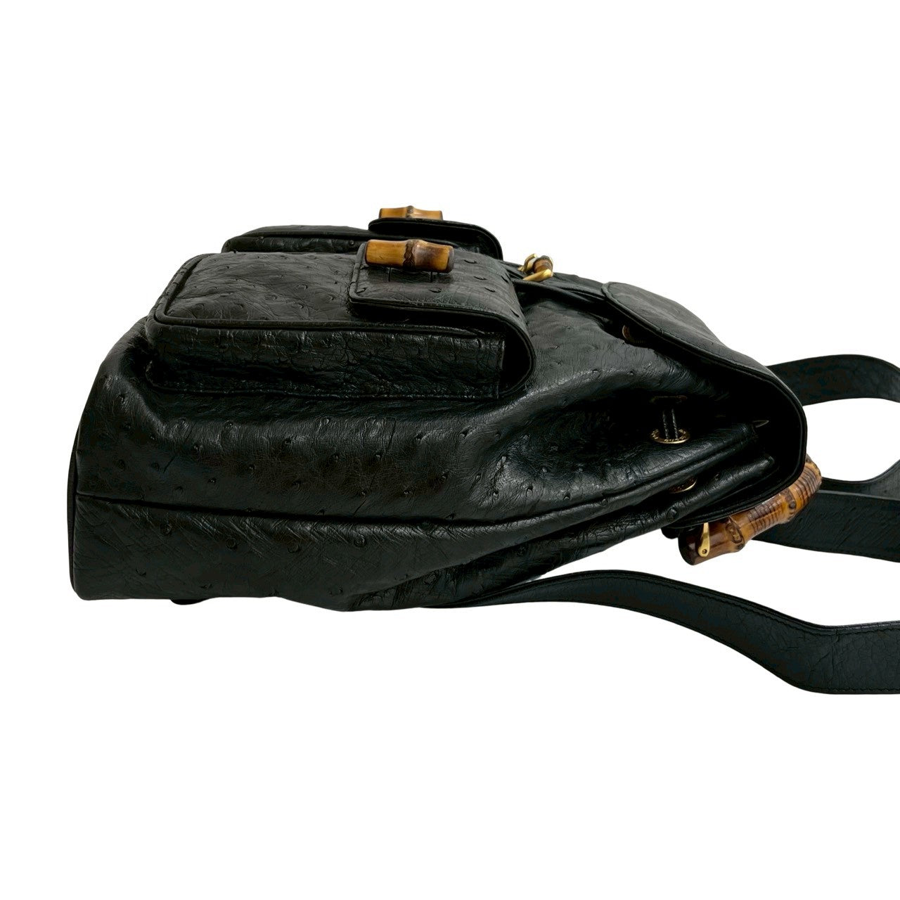 グッチ バンブー オーストリッチ レザー バックパック