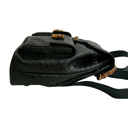 グッチ バンブー オーストリッチ レザー バックパック