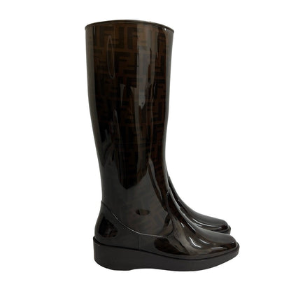 フェンディ ズッカ FFロゴ ラバー ロングブーツ