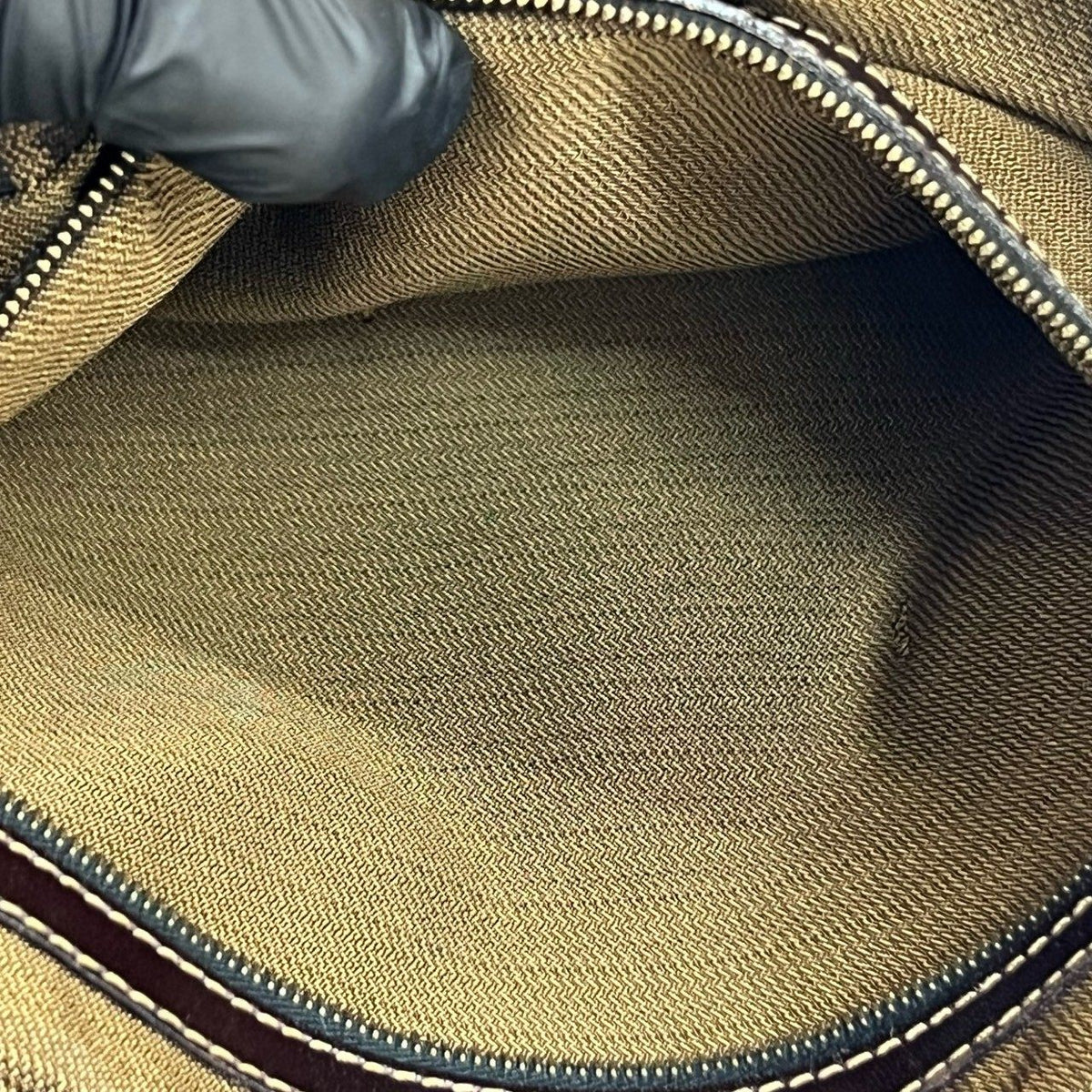 フェンディ ズッカ キャンバス レザー ハンドバッグ
