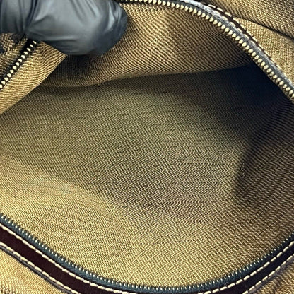 フェンディ ズッカ キャンバス レザー ハンドバッグ
