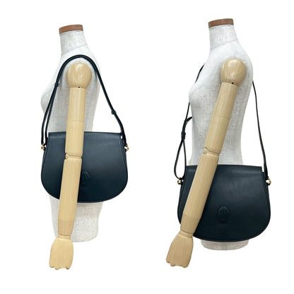 カルティエ マストライン レザー ショルダーバッグ