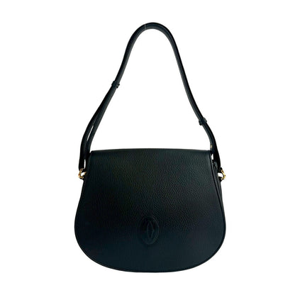 カルティエ マストライン レザー ショルダーバッグ