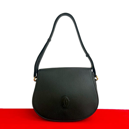 カルティエ マストライン レザー ショルダーバッグ