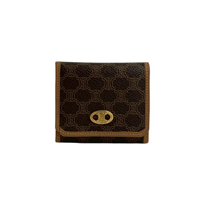 セリーヌ マカダム ブラゾン トリオンフ レザー コインケース