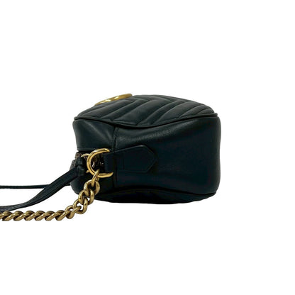 グッチ GGマーモント レザー ミニショルダーバッグ