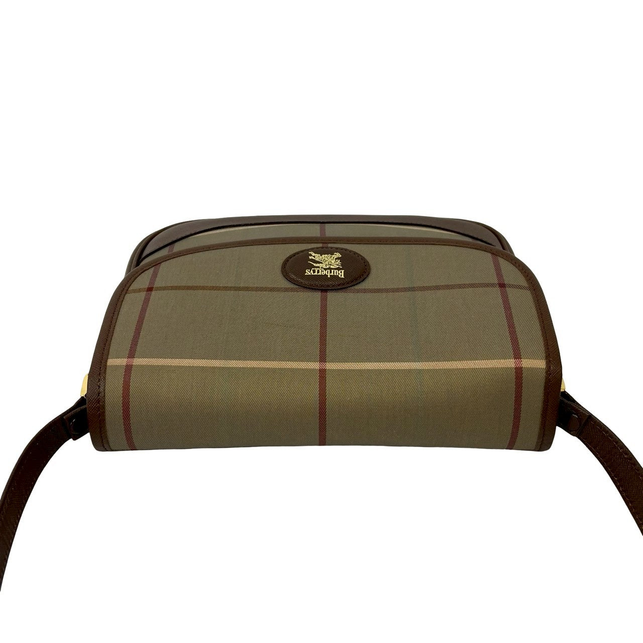バーバリー キャンバス レザー ショルダーバッグ
