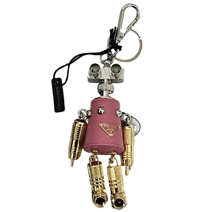 プラダ ロボット レザー メタル キーホルダーチャーム