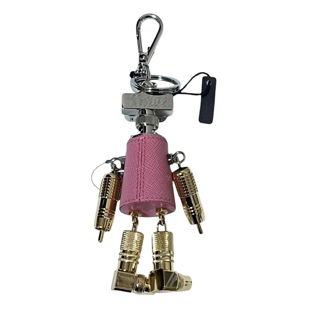 プラダ ロボット レザー メタル キーホルダーチャーム