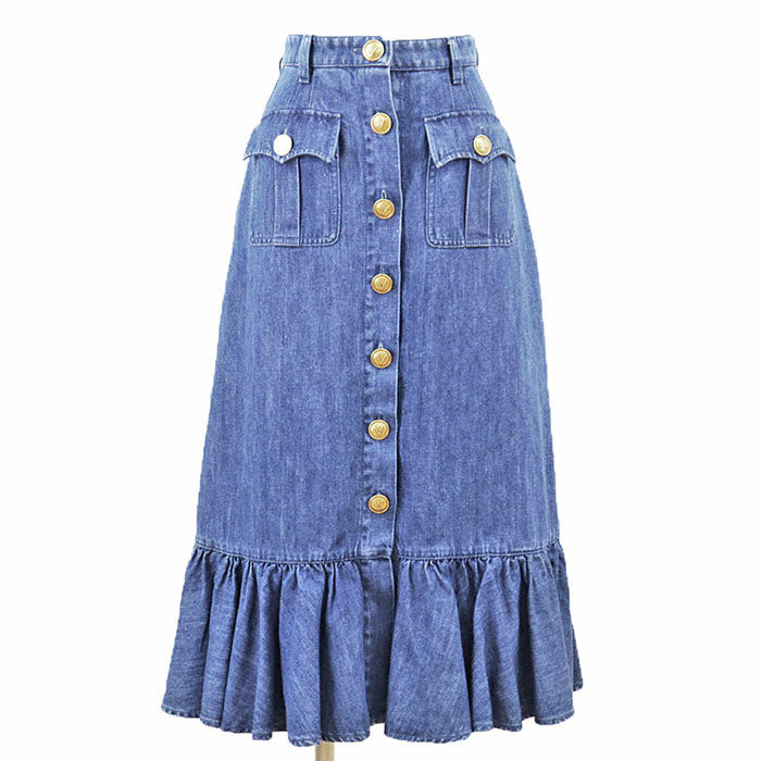 ヴァレンティノ リネンブレンドデニムスカート