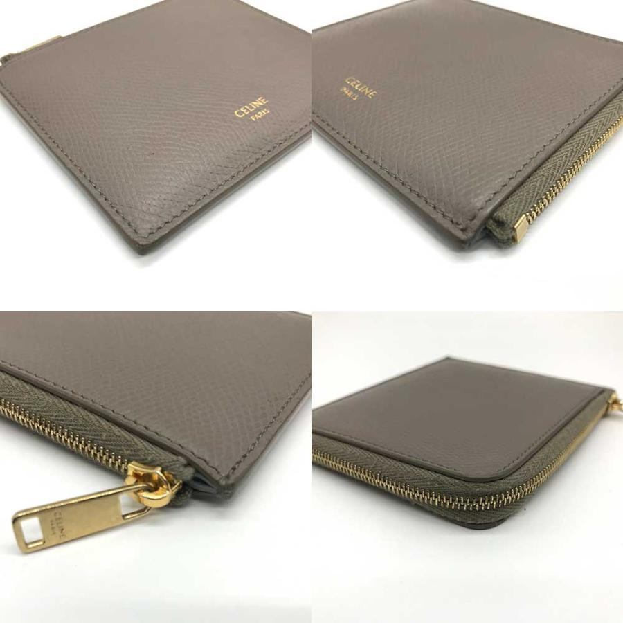 セリーヌ コンパクト ウォレット グレー ブラック 中古
