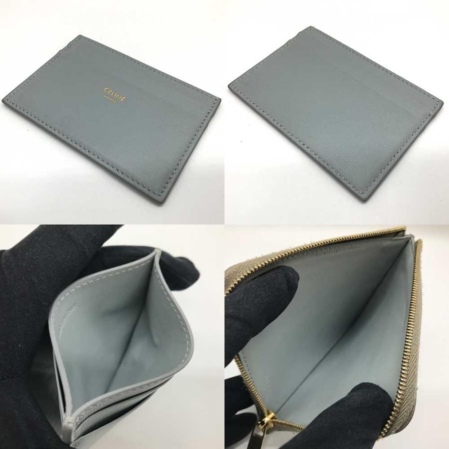 セリーヌ コンパクト ウォレット グレー ブラック 中古