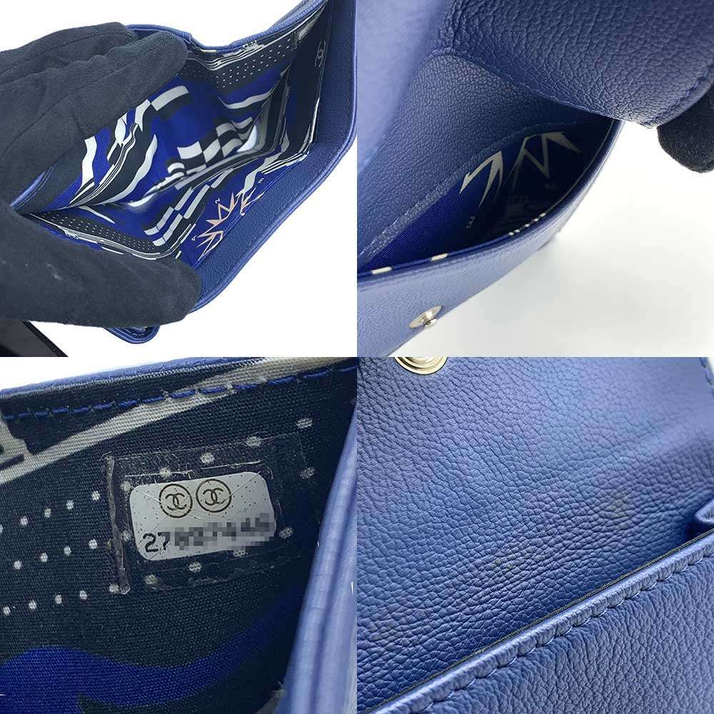 シャネル レザー ラッキー フラワー 三つ折り 財布