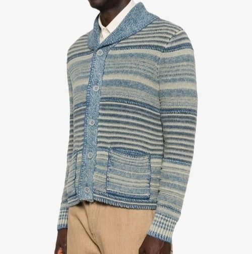 ラルフローレン RRL インディゴストライプド コットンリネン カーディガン