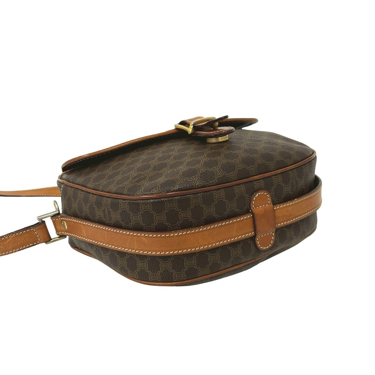 セリーヌ マカダムトリオンフ PVC レザー ショルダーバッグ